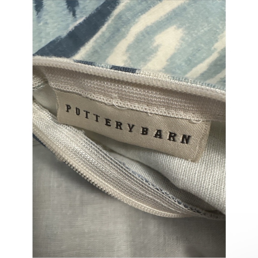 Pottery Barn‎ Blue Savannah Ikat Print Cotton Pillow Cover Sham 20 X 20"